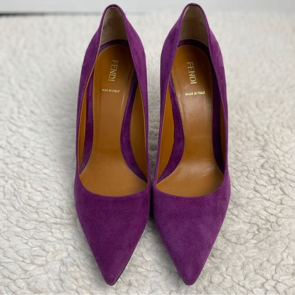 Fendi Purple Suede Heels - Picture 1 of 13